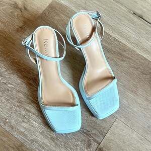 Women's Sandals Open Square Toe Sandals Ankle Strap High Kitten Heels Stilettos